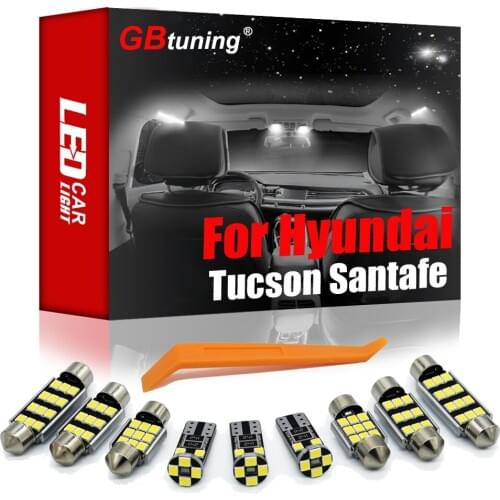 GBtuning Error Free LED For Hyundai Tucson Santa Fe Santafe i10 i20 i30 i40 ix20 ix35 ix55 Vehicle Lamp Interior Parts Light Kit