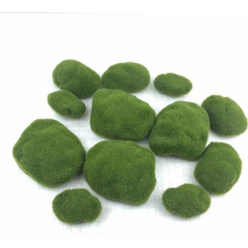 Artificial Grass Plants Ball Fairy Garden Decor Home Decor Fake Greenery DIY Simulation Green stone Botany Wall Background