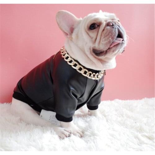 Leather Dog Clothes Winter Poodle Bichon Schnauzer Pug French Bulldog Clothing Warm Dog Coat Jacket Outfit Corgi Pet Costume