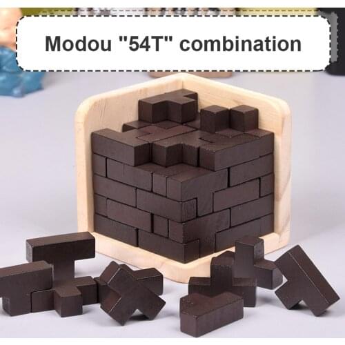 Creative 3D Wooden Cube Puzzle Ming Luban Lock Educational Toys Burr Puzzle Interlocking Early Learning Toy Children Gift TSLM1