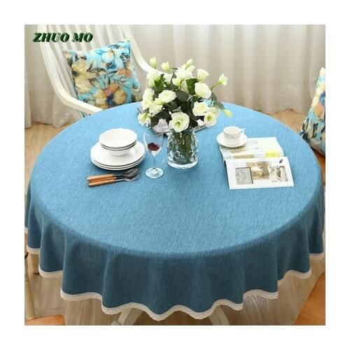 ZHUO MO Modern Decorative lace side Table Cloth round tablecloth Home Kitchen Table Cloths Party Banquet Dining Table Cover