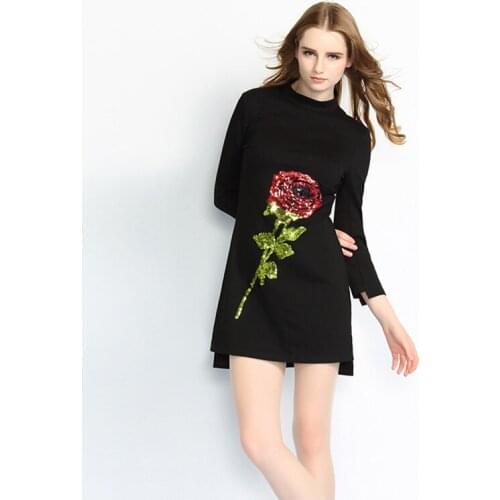 2 Piece / Lot Large paillette rose embroidery sewing patches lace applique DIY craft sequin lace fabric clothes accessories