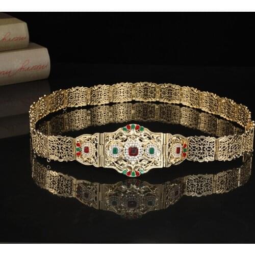 Morocco style classic gown with gold-plated belt wedding belt