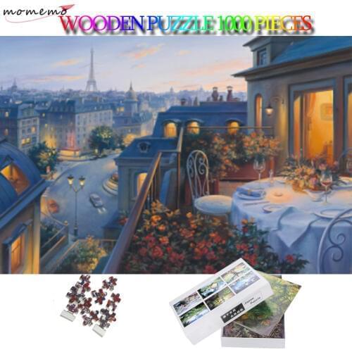 MOMEMO Oil Painting 1000 Pieces Adults Puzzles 1000 PCS Attractive Landscape Wooden Puzzle Toy Adults Teens Family Jigsaw Puzzle