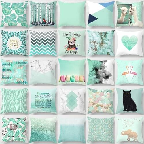 Mint Green Series Cushion Cover Eye Flamingo Geometry Abstract Pillow Case Decorative Sofa Pillow Covers Home decor Throw Pillow