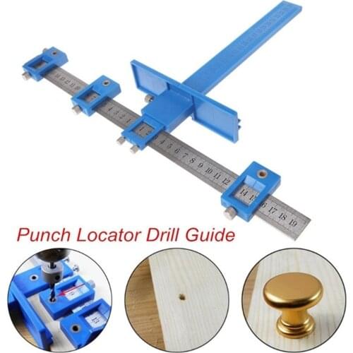 Drill Guide Sleeve Cabinet Hardware Jig Drawer Pull Wood Drilling Dowelling Hole Jig Furniture Punching Tool True Position Tools