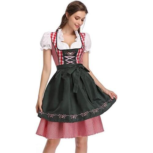 German Dirndl Dress Oktoberfest Costumes for Bavarian Carnival Maid Outfit Fancy Party Dress