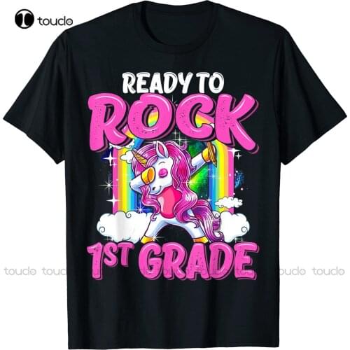 New Ready To Rock 1St Grade Dabbing Unicorn Back To School Girls T-Shirt Xxxl T-Shirts For Men Cotton Tee S-5Xl Unisex