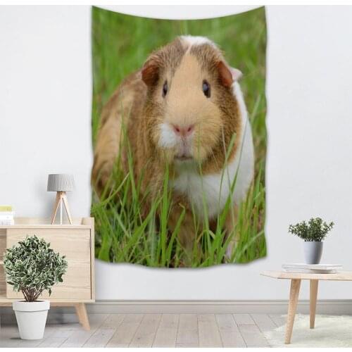 New Custom Guinea Pig Animals tapestry printed Creative living room bedroom background wall fabric hanging painting
