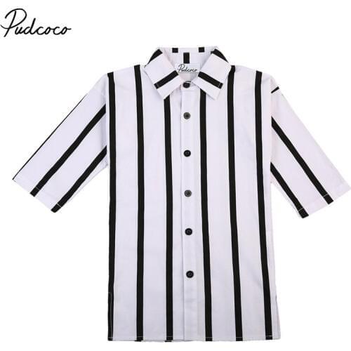 Baby Girls Clothes Toddler Girl Tee Shirts Girls Black White Stripes Long Sleeve T-Shirts Casual Princess T-Shirts Age 1-6Y