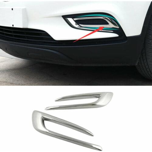 Fit For Buick Encore 2016-2021 Chrome ABS Front Fog Light Lamp Cover Trim 2PCS Car modification