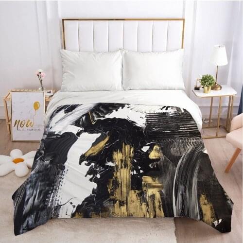 Bedding Duvet Cover Comforter/Quilt/Blanket Case With Zipper Queen King Europe 150/220x240/140x200 Size Nordic Ink Black