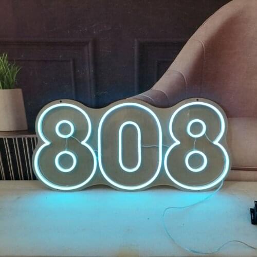 Drop Shipping 808 Number Personalized Logo Customized Letter LED Custom Neon Signs Light for Birthday Decoration