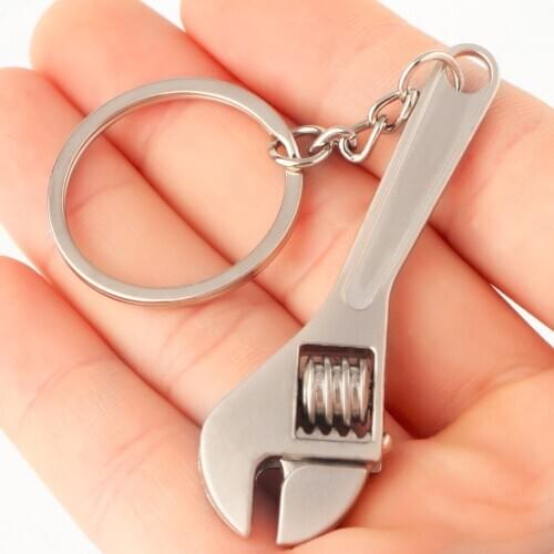 Dropshipping Mini Metal Adjustable Tool Wrench Spanner Key Chain Ring Keyring Hand tools 11cm Cute Key Chain 2017Hot Sale