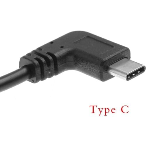 USB 3.1 Type C Right Angle Male To Micro USB 2.0 B Straight Female Adapter Cable