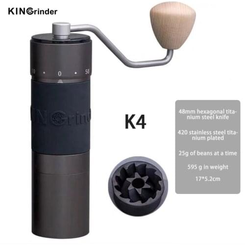 K4 Espresso Manual Coffees Grinder High Quality Aluminum Portable Coffee Grinder High-end grinding core Burr Coffee Grinders35g