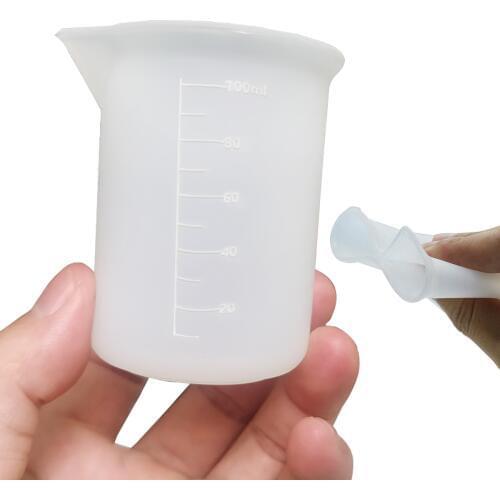 100 ml Silicone Measuring Cup Reusable Precise Scale Resin Mixing Cups for Epoxy Resin,Casting Molds,Art,DIY Jewelry Making Tool