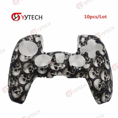 YYTECH Skull Pattern Silicone Gamepad Protective Sleeve for PS5 Game Control Playstation 5 Controller
