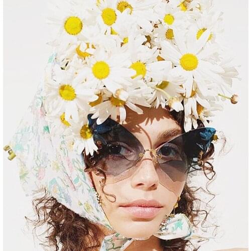 Vintage Wings Sun Glasses Fashion Luxury Men Women Metal Frameless Anti-Reflective Funny Butterfly Sunglasses Party Supplies