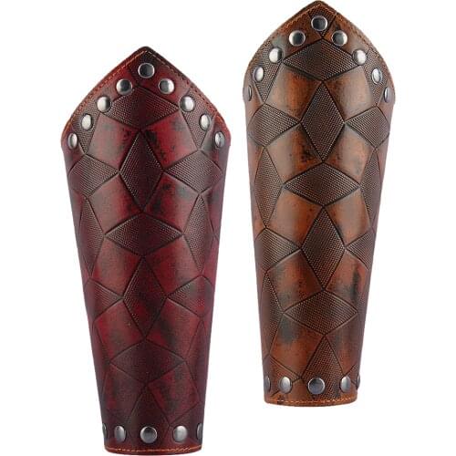 Medieval Unisex Bracers Faux Leather Gauntlet Wristband Bracers Arm Armor