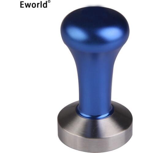 Eworld Stainless Steel 51mm 57.5mm Coffee Tamper Barista Espresso maker Grinder Handmade High Quality Hot Sale Blue