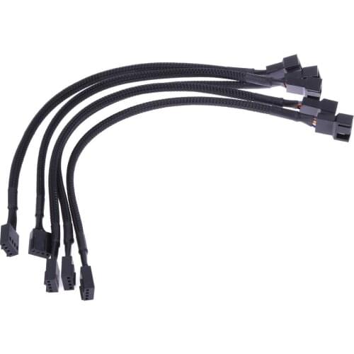 5pcs/Set 12inch 4 Pin PWM Connector Case Fan Extension Power Cable for Compure CPU Cooling System for Computer Case Fan