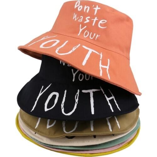 Women Bucket Hat Fisherman Hat Printed Cotton Embroidery Print Fashion Mens Caps Sun Hat Leisure Sunshade Fishing