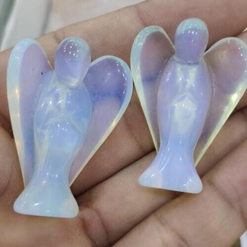 1.5” Opalite Angel Protection Crystal Therapy Healing Specimen Reiki Chakra Wicca
