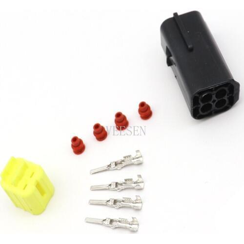 Waterproof Wire Connector Plug 10SET 4Pin Male Lamp connector Auto Sealed Electrical Car Truck Connectors