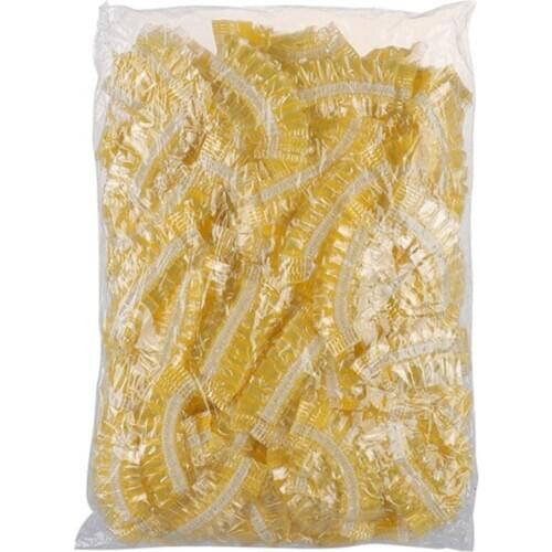 100 Pcs Disposable Hairdressing Earmuffs Salon Clear Ear Cover Ear Protection Hair Dye Protect Cap Hair Color Styling Tool Yello