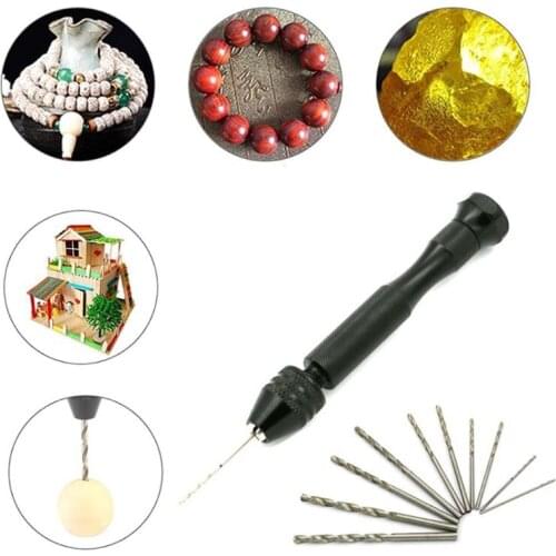 36 Pcs Hand Drill Bits Set Woodworking Mini Drill for UV Epoxy Resin Mold Jewelry Making Equipments