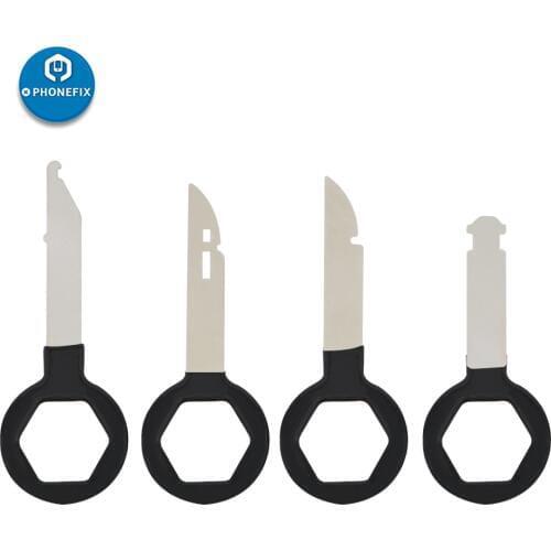 4 Pcs Car Radio CD Stereo Removal Tool Set Release Key for Audi Volkswagen Keys Extraction Tools Audio Disassembly Tool