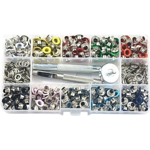 400 Sets 5Mm Multi-Color Grommets Kit Metal Eyelets with Installation Tools and Instructor in Clear Box