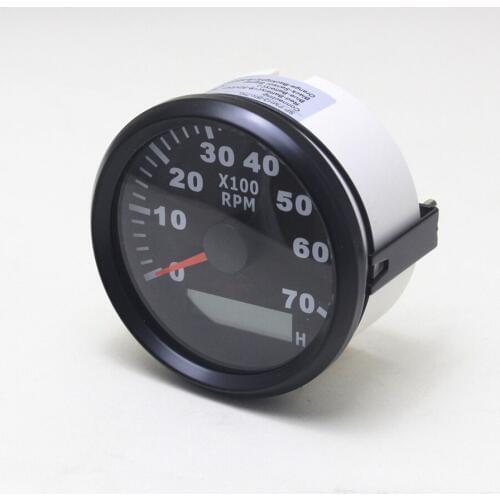 85mm 0~7000 RPM Car LCD Tachometer for Truck Boat Diesel Engine Tacho Meter RPM Gauge With Hour meter
