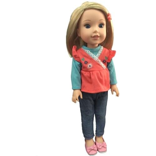 Doll Clothes Accessories Cute 2-piece set=Coat+Pants Fit 14.5 Inch Wellie Wishers Doll,Childs Toys