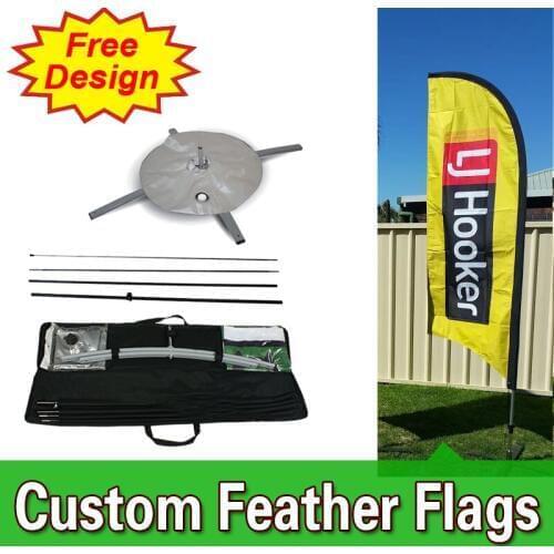 Free Design Free Shipping Single Sided Feather Flags Banners with Cross Base Cheap Branded Flags Sail Flags Marketing Flags