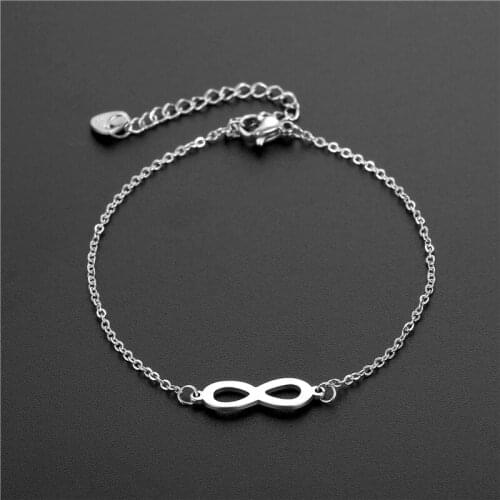 Yungqi Stainless Steel Infinity Number 8 Chain Bracelet Infinity Bracelets for Women Men Friendship Bracelets Boho Charm Jewelry
