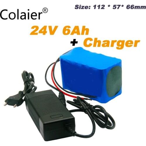 Colaier 24V 6Ah 6S3P Battery Pack 25.2V 18650 Battery 6000mAh Rechargeable Battery For GPS Navigator/Golf Car/Electric Bike
