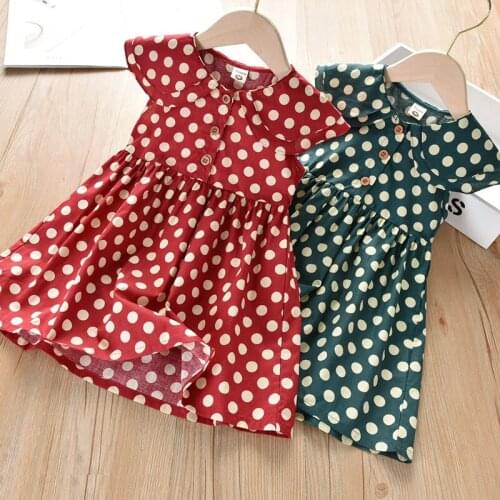 Childrens Polka Dot Vest Dress Summer New Sleeveless Korean Petticoat Doll Collar Princess Dress Girls Dress Summer