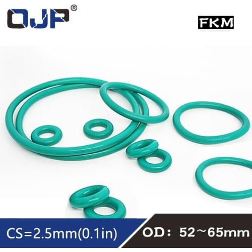 1PC Fluorine rubber Ring Green FKM O ring Seal OD52/54/55/56/57/60/62/64/65*2.5mm fkm Rubber O-Ring Oil Ring Fuel Gaskets Washer