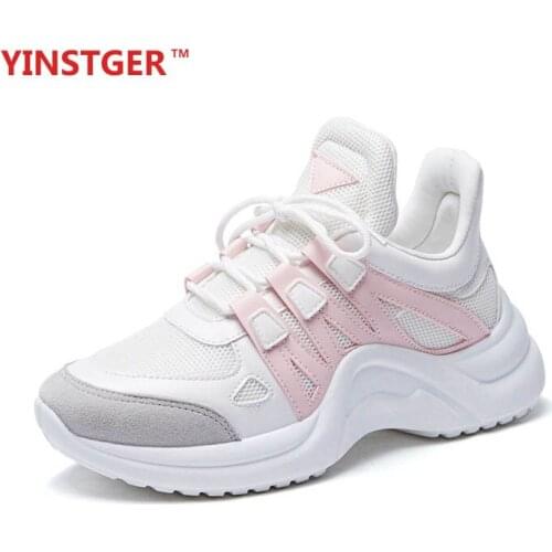 YINSTGER 2020 Womens Multicolor Casual Summer Sneakers lady Fashion comfortable style Flat Rubber sole breathable Sport shoes