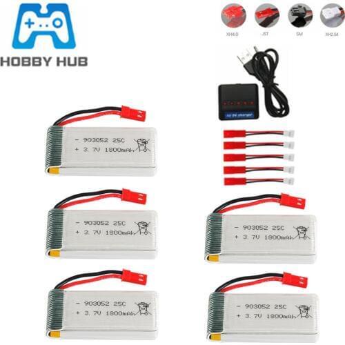 3.7v 1800mAh lipo Battery +Charger for KY601S SYMA X5 X5S X5C X5SC X5SH X5SW X5UW X5HW M18 H5P HQ898 H11D H11C RC Drone Parts