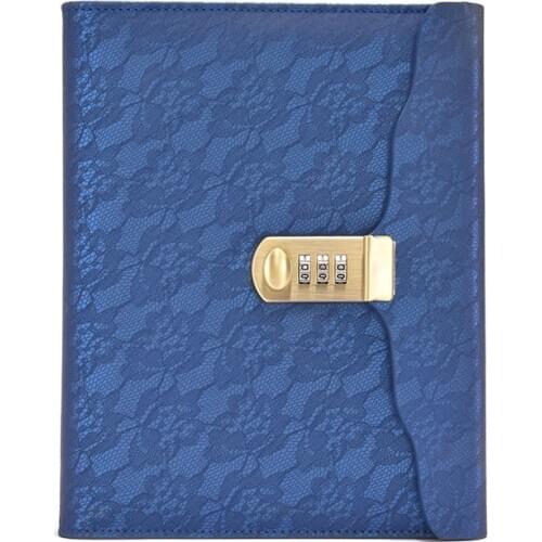 Organizer Stationery A5 Password Diary Planner Binder Notebook with Ring Lace Pattern Personal Business Travel Schedule Notepad