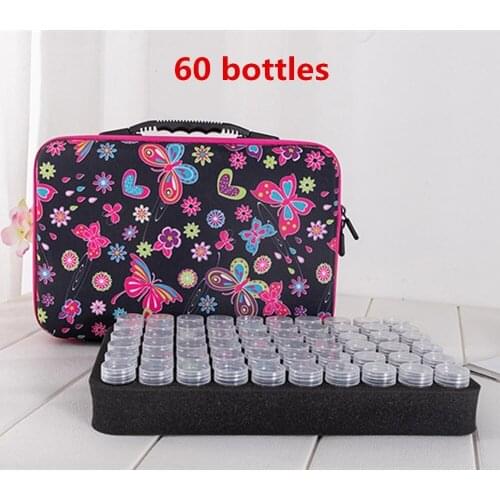 PDMDOG 60 Bottles diy Diamond Painting tools Box Accessories Storage Carry Case diamant painting tools Container butterfly Bag