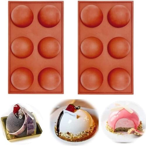 Half Ball Sphere Silicone Cake Mold Muffin Chocolate Cookie Baking Mould Pan Round Shape Cake Mold Brown Half Ball Silicon