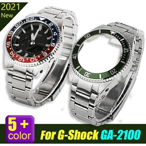DIY Watch Strap For Casio GA2100 Metal Watch Strap GA2110 Watch Band Bezel for Casio G-Shock GA-2100 Replacement Accessories