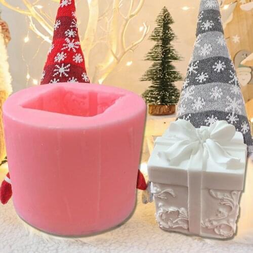 Christmas Gift Box Candle Mould Aroma Candle Gypsum Mold For DIY Cake Soap Making Christmas Decorations For Home