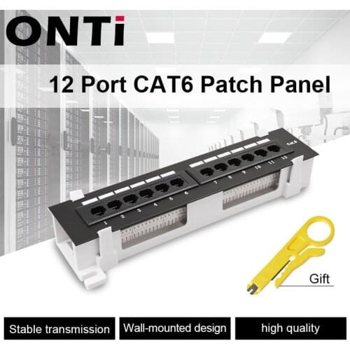 ONTi Network Tool Kit 12 Port CAT6 Patch Panel RJ45 Networking Wall Mount Rack Mount Bracket