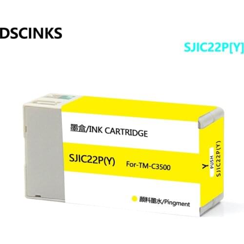 SJIC22P BK C M Y 100% compatible ink cartridge with pigment ink for epson SJIC22P for Epson TM-C3500 for Epson ColorWorks C3500