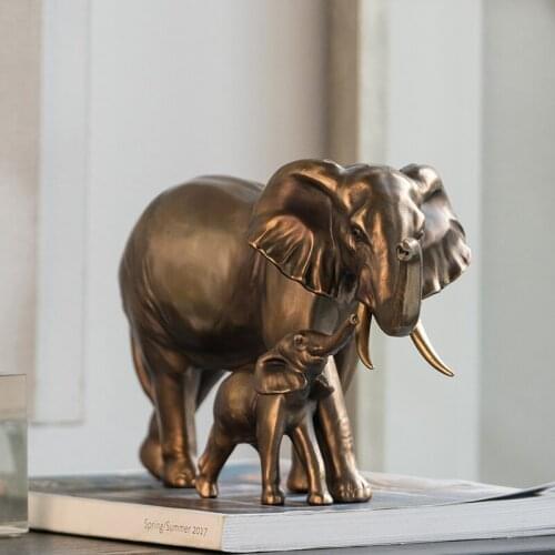 European Resin Statue Retro Elephant Living Room Decorate Figurines Hotel Front Desk Ornaments Creativity Home Decoration